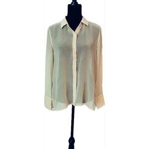 Canvas by Land’s End Silk Cream Button Down Blouse